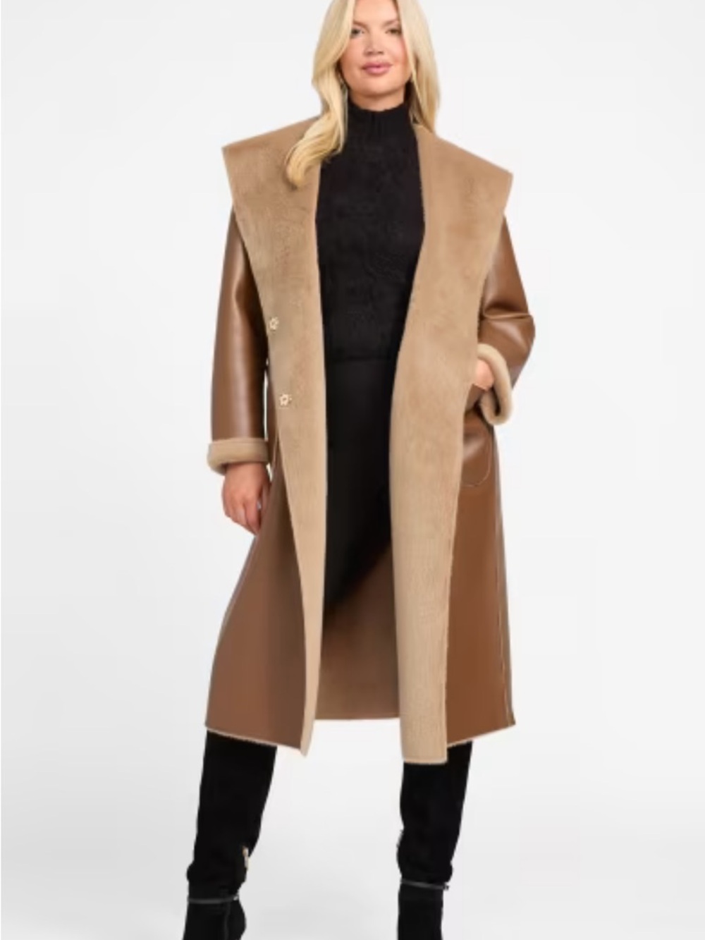 Marciano by Guess Ines Reversible Faux-Leather Coat - Picture 7 of 12